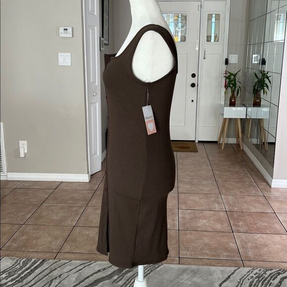 Popular 21 Ribbed Knit Tank Bodycon Dress Medium - Picture 5 of 12